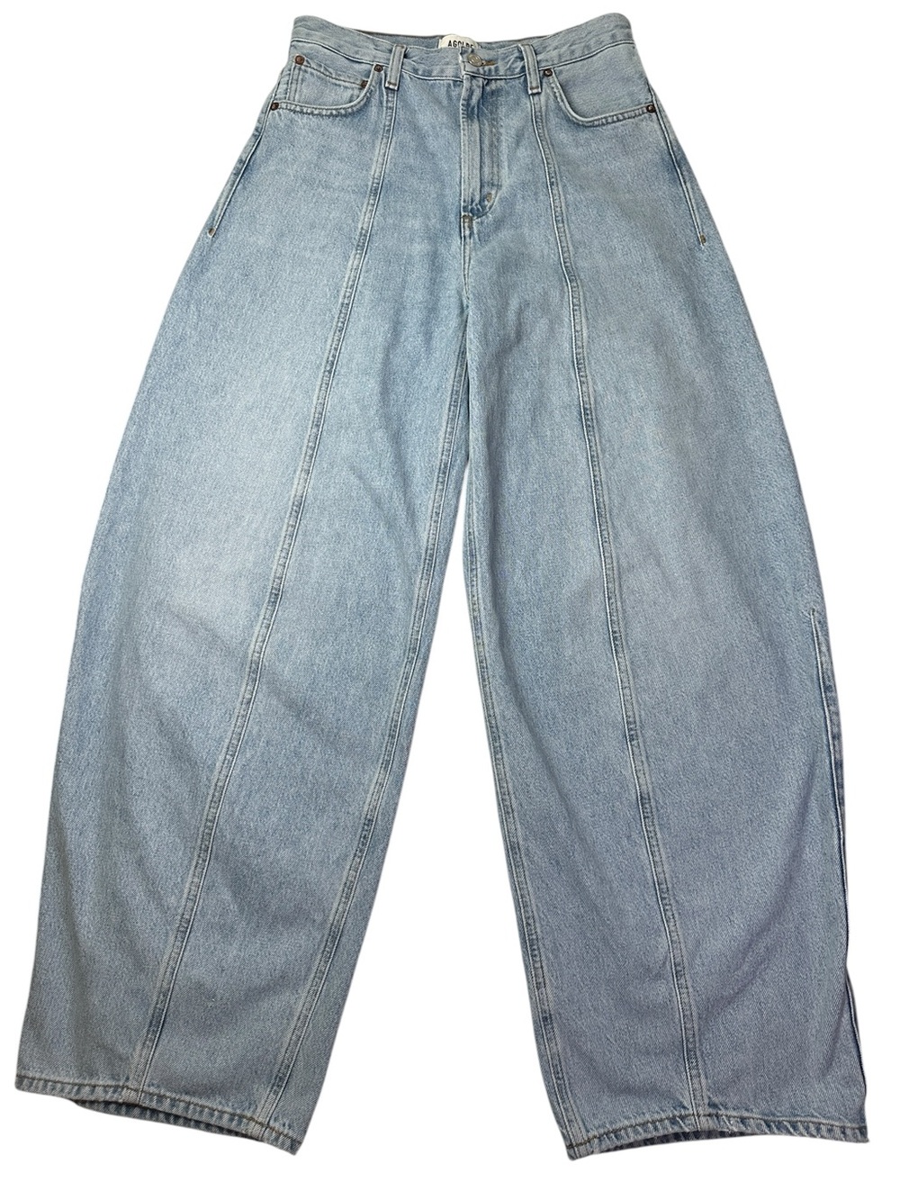 AGOLDE Kristen Balloon Jeans Sz 26 Light Wash High Rise Barrel Leg Denim